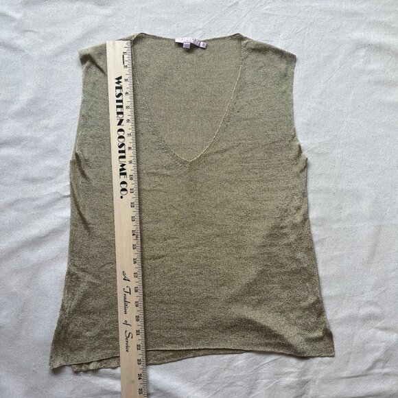 Calypso St. Barth | Metallic Knit Sleeveless Top - Gold / Sz S - Picture 9 of 10